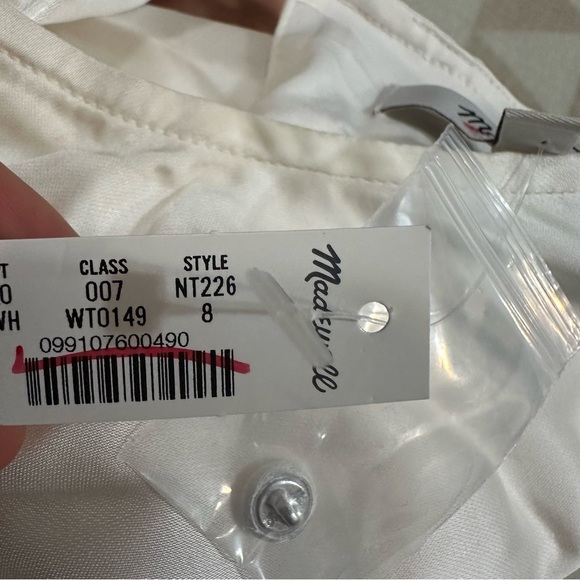 Madewell winter white Long-Sleeve Bubble-Hem Top in Satin - Picture 4 of 4